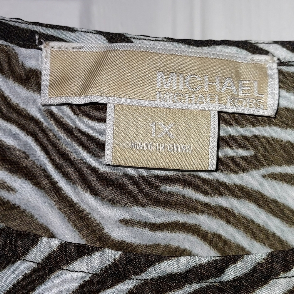 Michael Kors Stylish Zebra Pattern Women's Blouse - Picture 2 of 4
